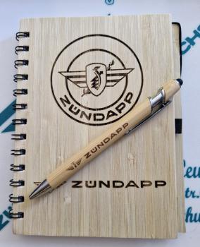 Premium Bambus-Notizbuch mit Lasergravur & Stift 18 x 14cm